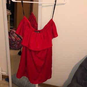 red forever 21 strapless dress